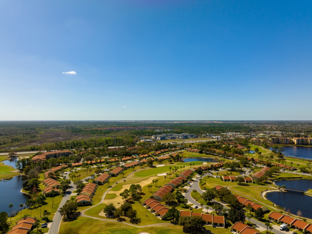 Aerial view of a resort community in Kissimmee, in the Orlando theme-park corridor